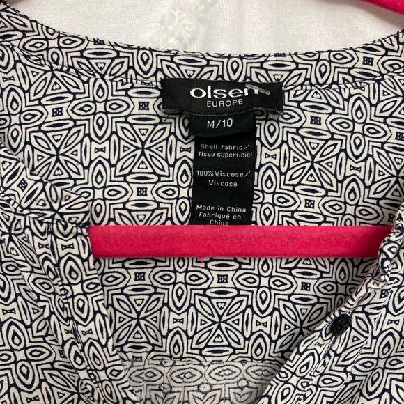 Olsen black and white geometric blouse - Picture 2 of 9